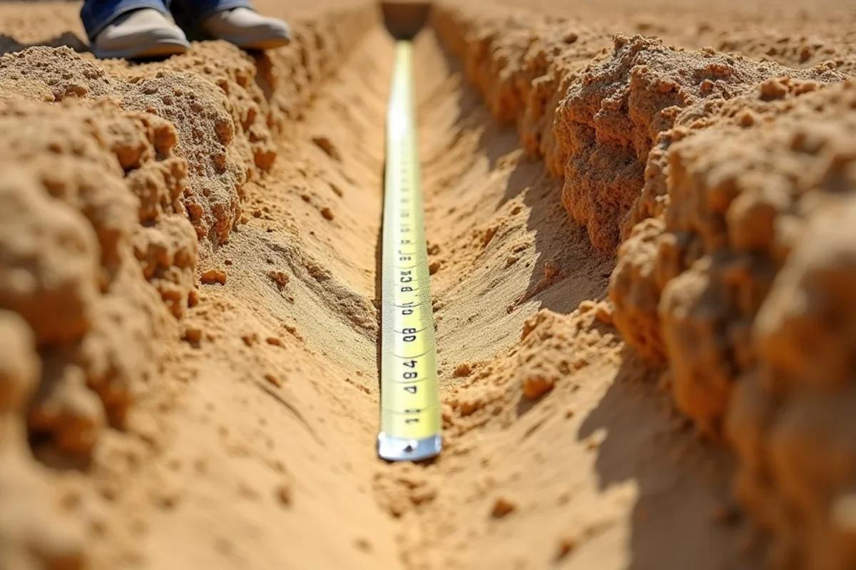 Soil trench cross-section showing deep pale quartz sand layers typical of the Aiken Sandhills