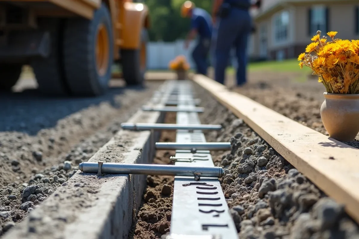 Smooth steel dowel baskets positioned along commercial contraction joint in Batesburg-Leesville